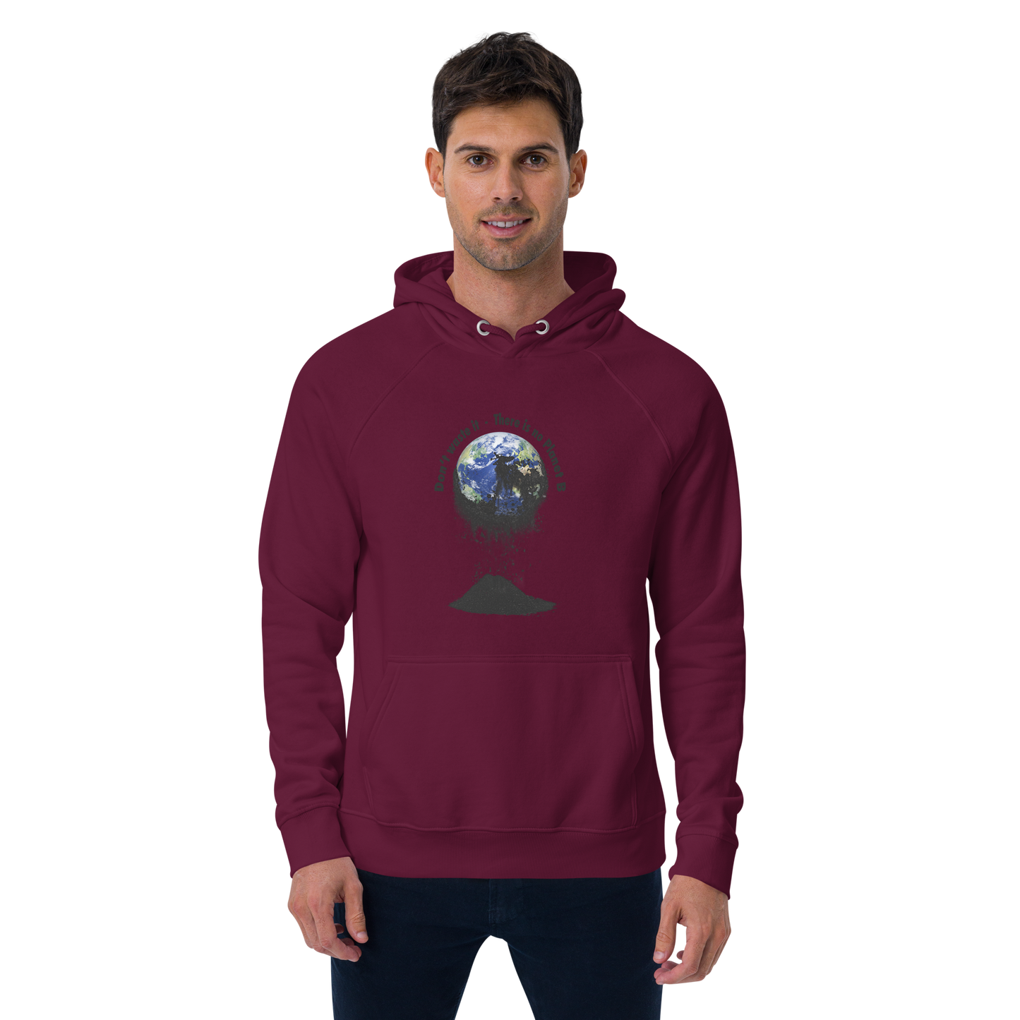 Unisex Bio-Raglan-Hoodie Don't waste it. There is no Planet B.