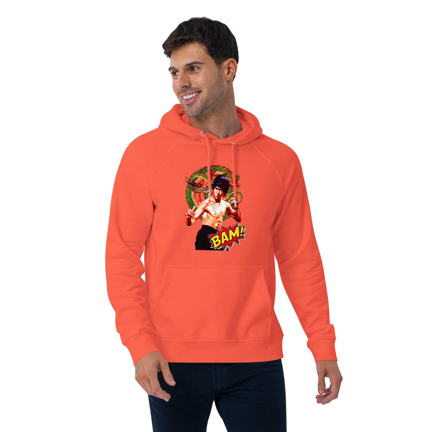 Unisex Bio-Raglan-Hoodie Bruce Lee