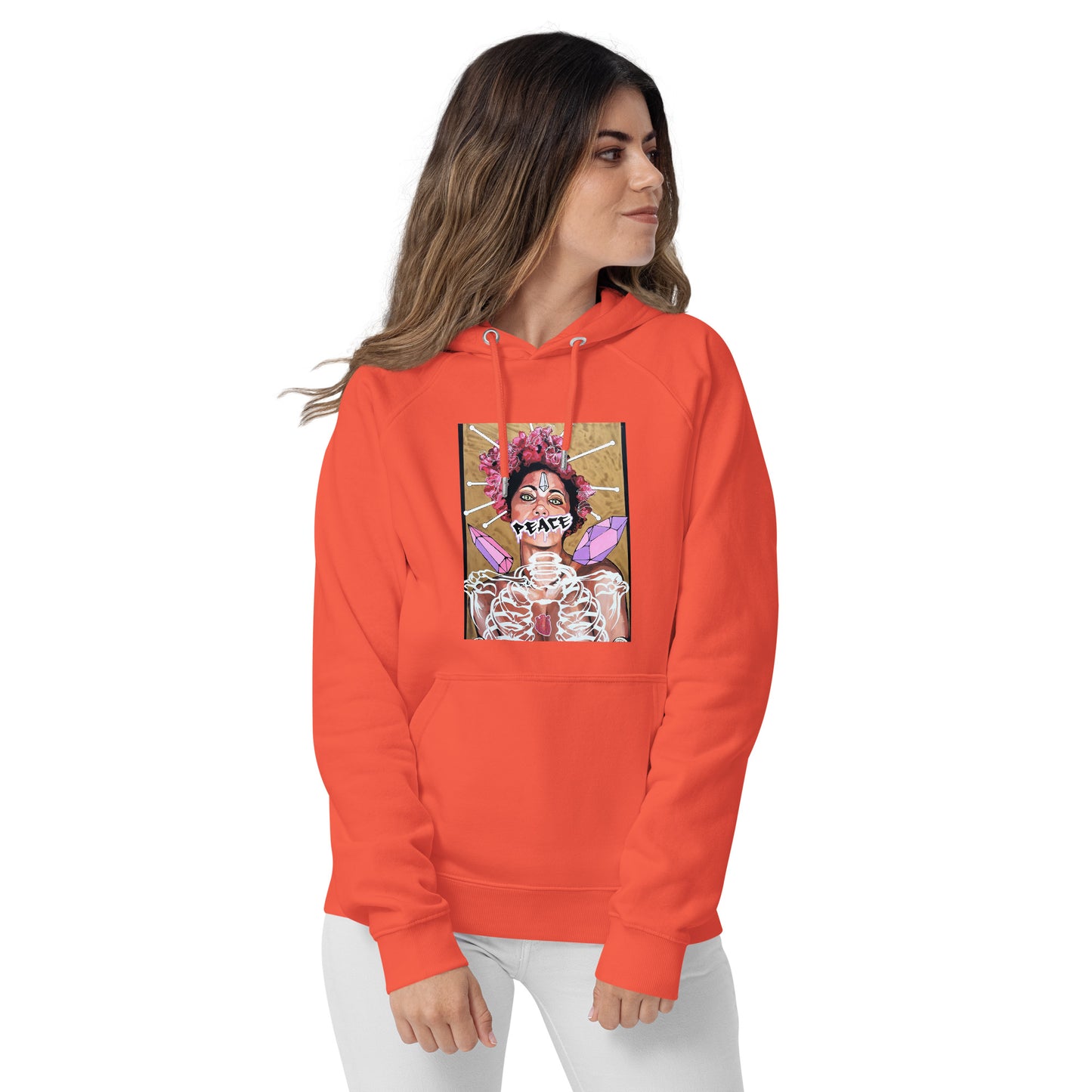 Unisex Bio-Raglan-Hoodie Peace