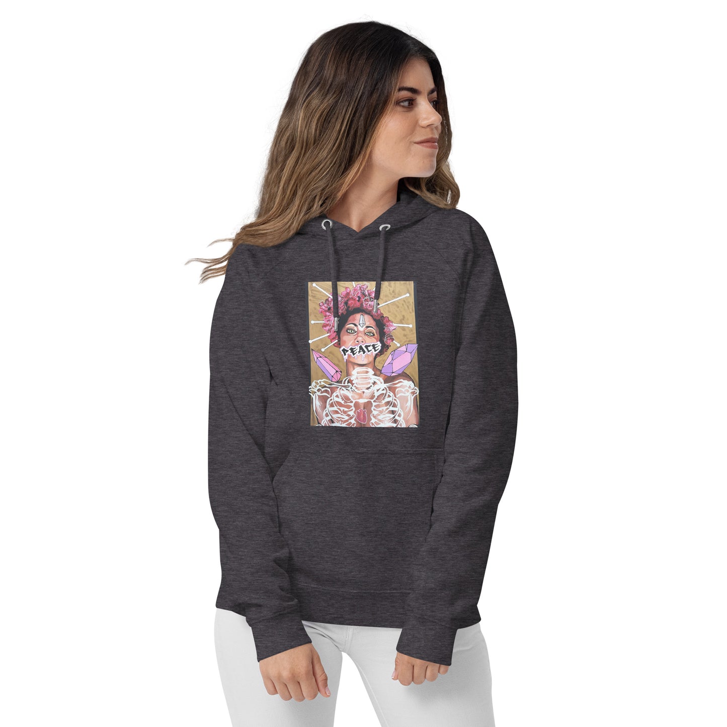 Unisex Bio-Raglan-Hoodie Peace