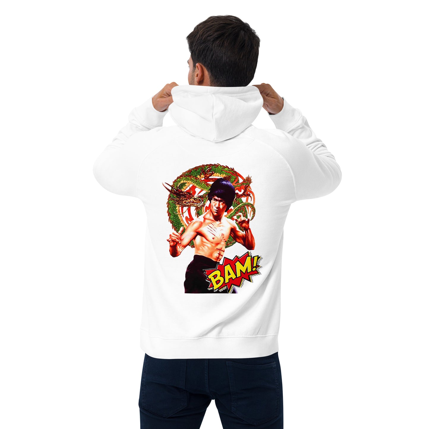 Unisex Bio-Raglan-Hoodie Bruce Lee