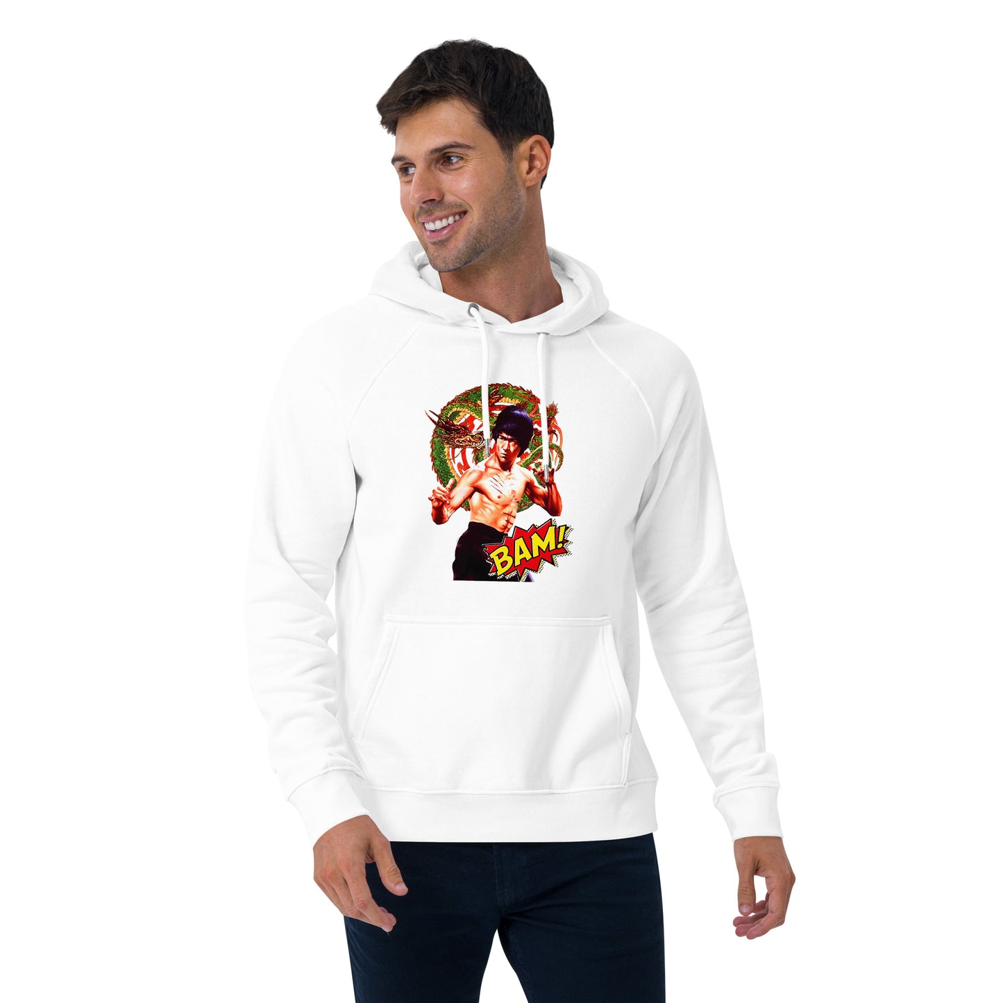 Unisex Bio-Raglan-Hoodie Bruce Lee