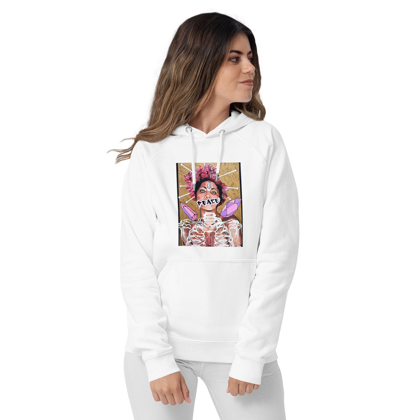 Unisex Bio-Raglan-Hoodie Peace