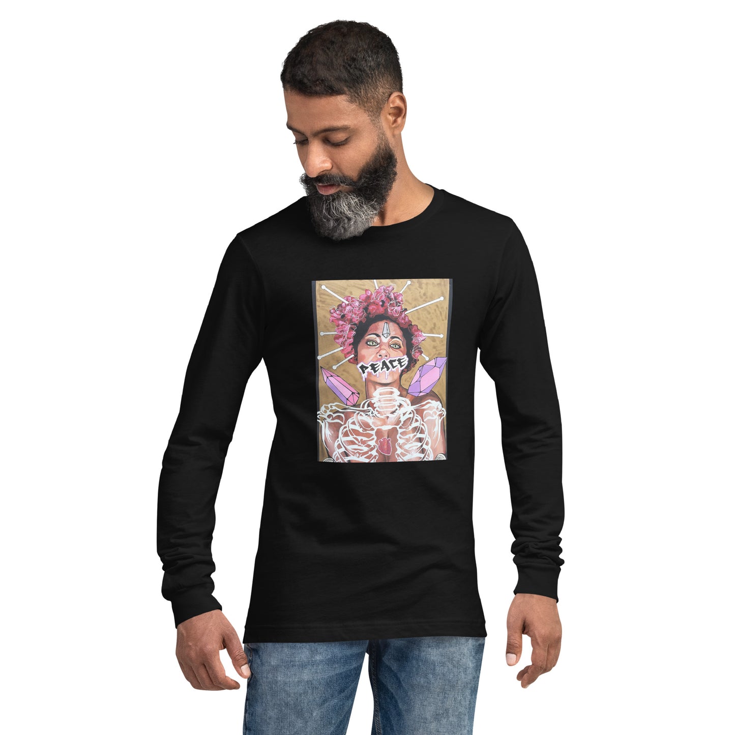 Langärmeliges Unisex-T-Shirt  PEACE