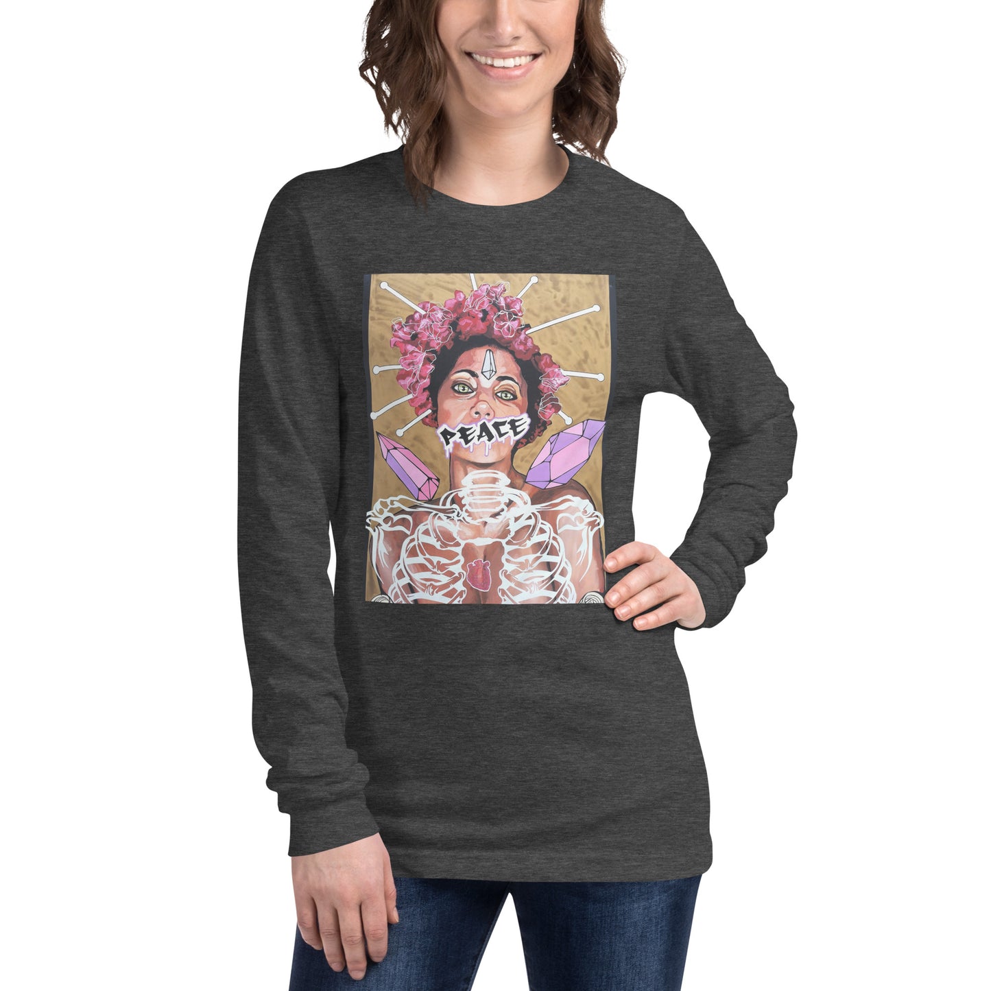 Langärmeliges Unisex-T-Shirt peace