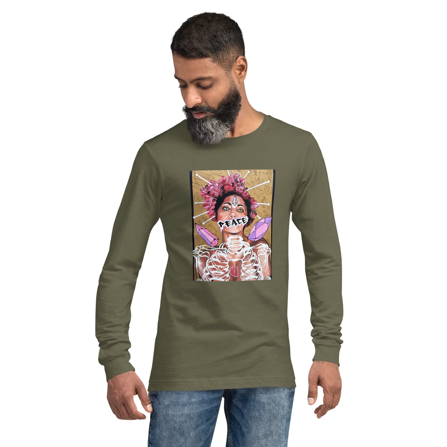 Langärmeliges Unisex-T-Shirt  PEACE