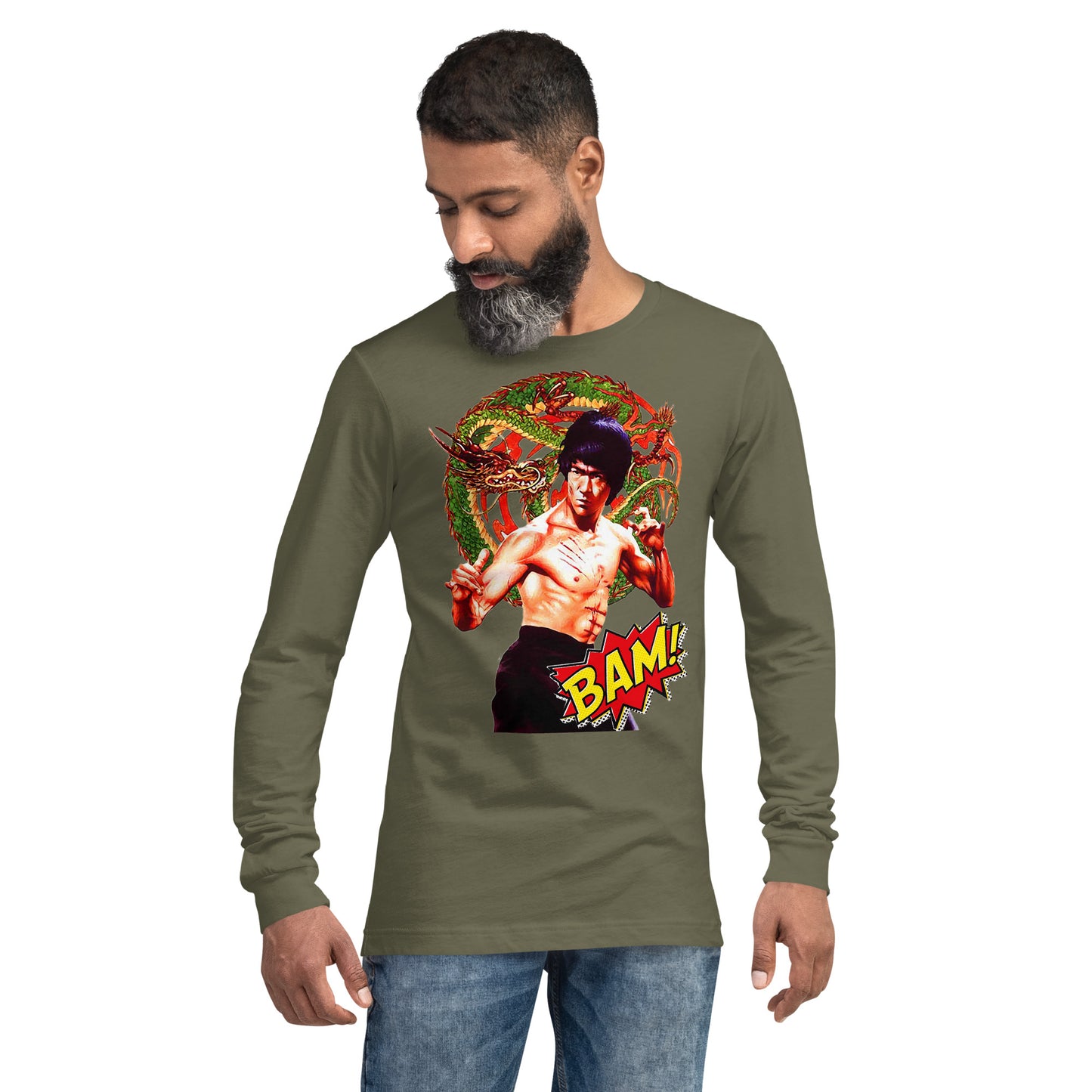 Langärmeliges Unisex-T-Shirt Bruce Lee