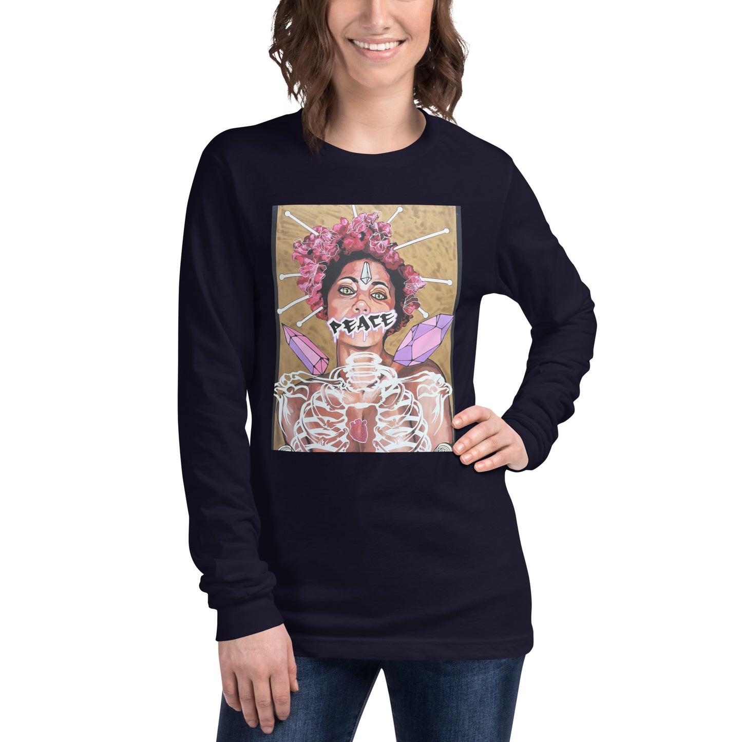 Langärmeliges Unisex-T-Shirt peace