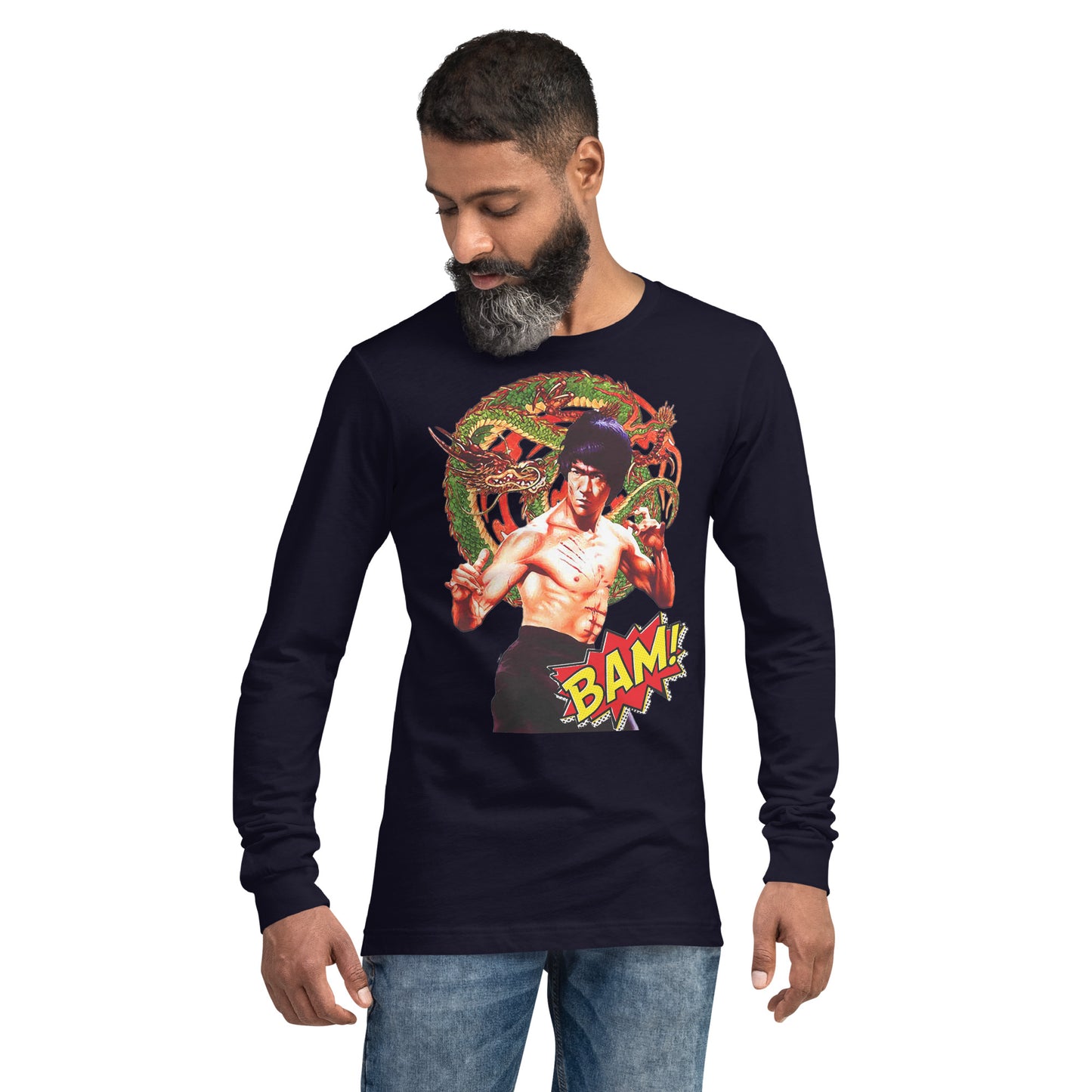 Langärmeliges Unisex-T-Shirt Bruce Lee