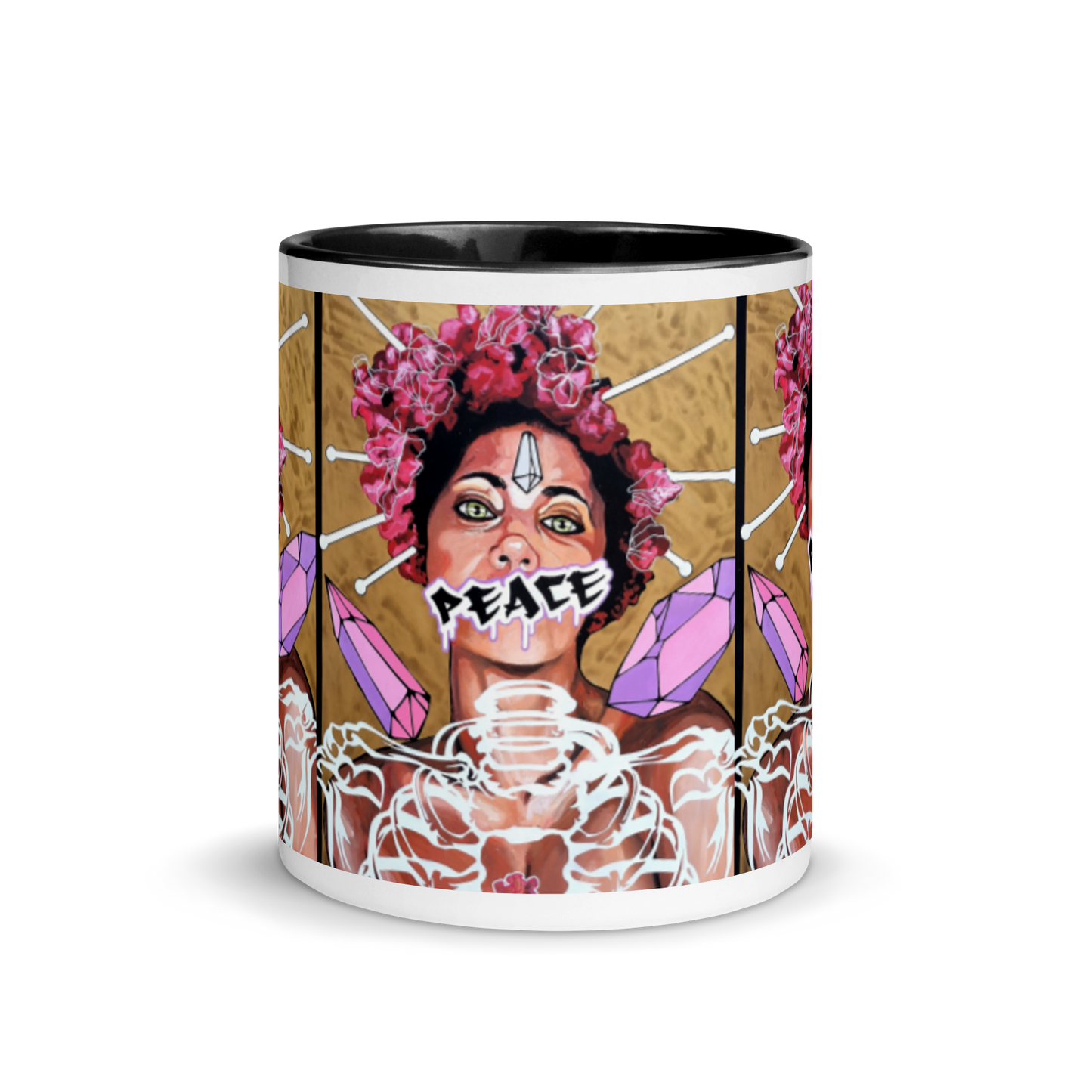 Tasse mit farbiger Innenseite Peace