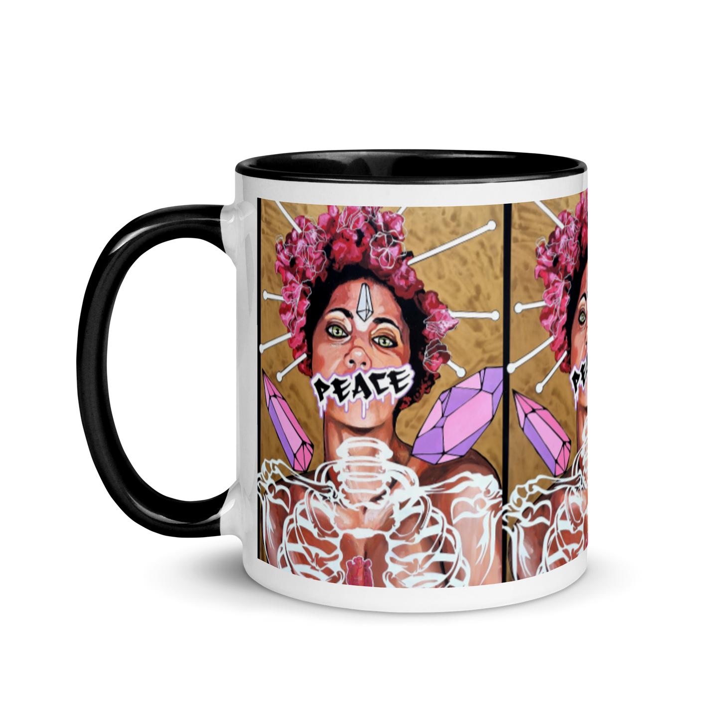 Tasse mit farbiger Innenseite Peace