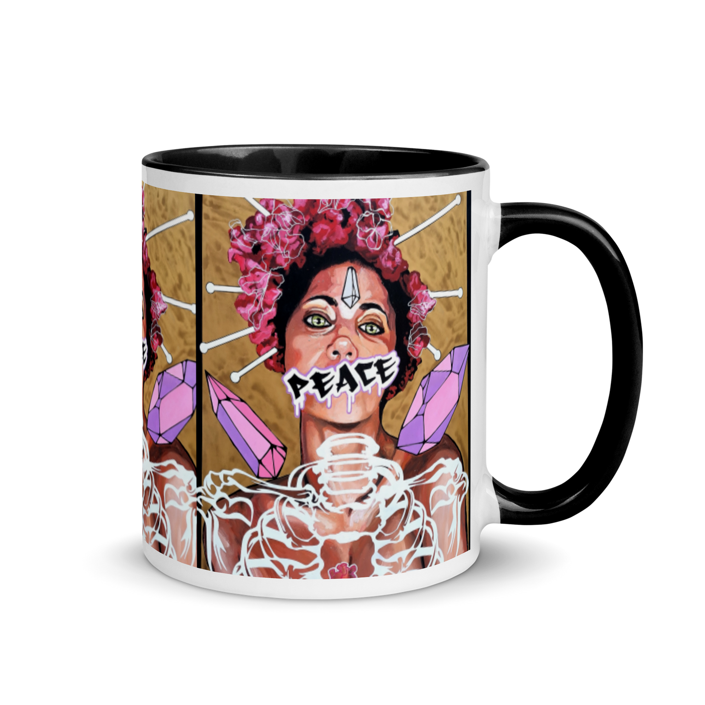 Tasse mit farbiger Innenseite Peace
