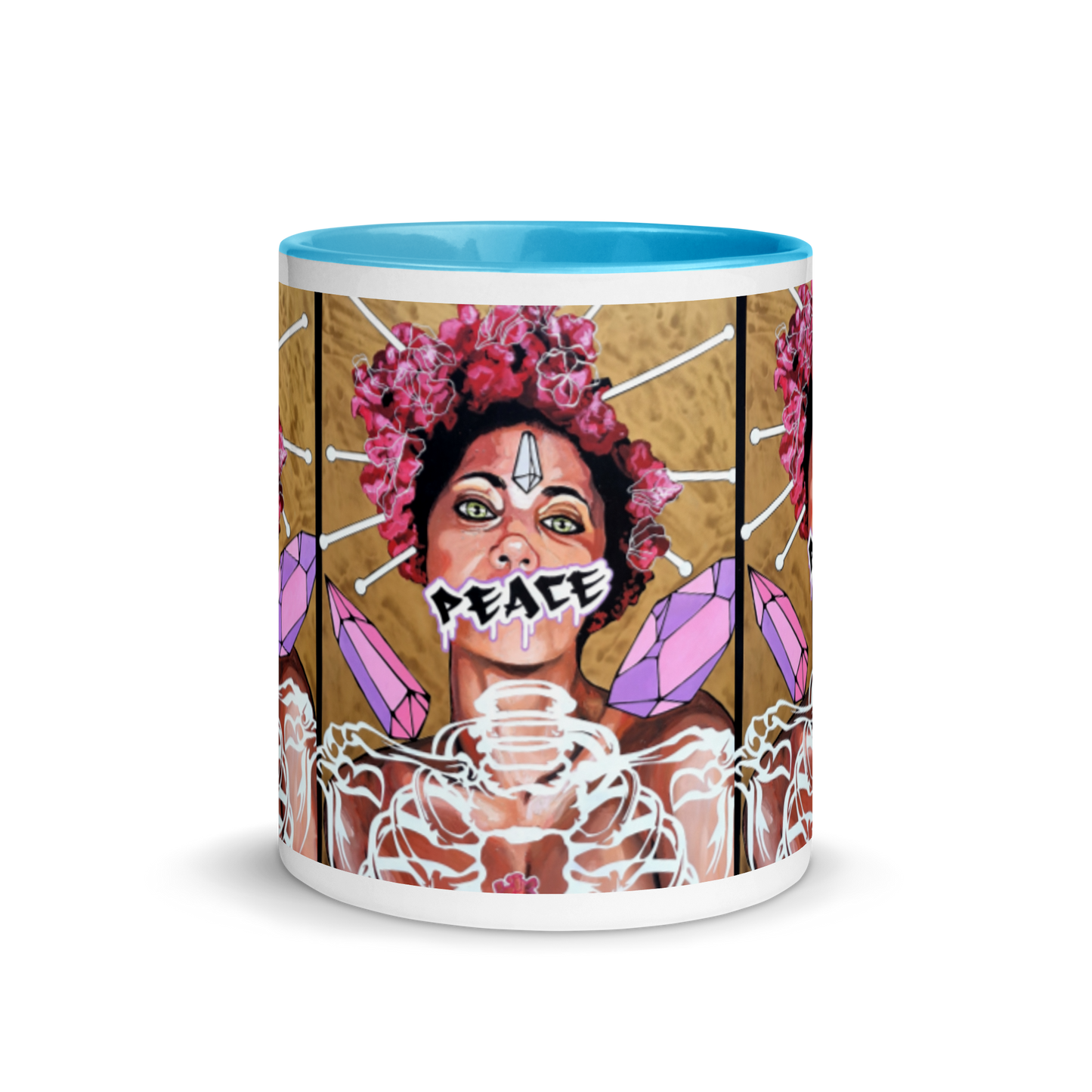 Tasse mit farbiger Innenseite Peace