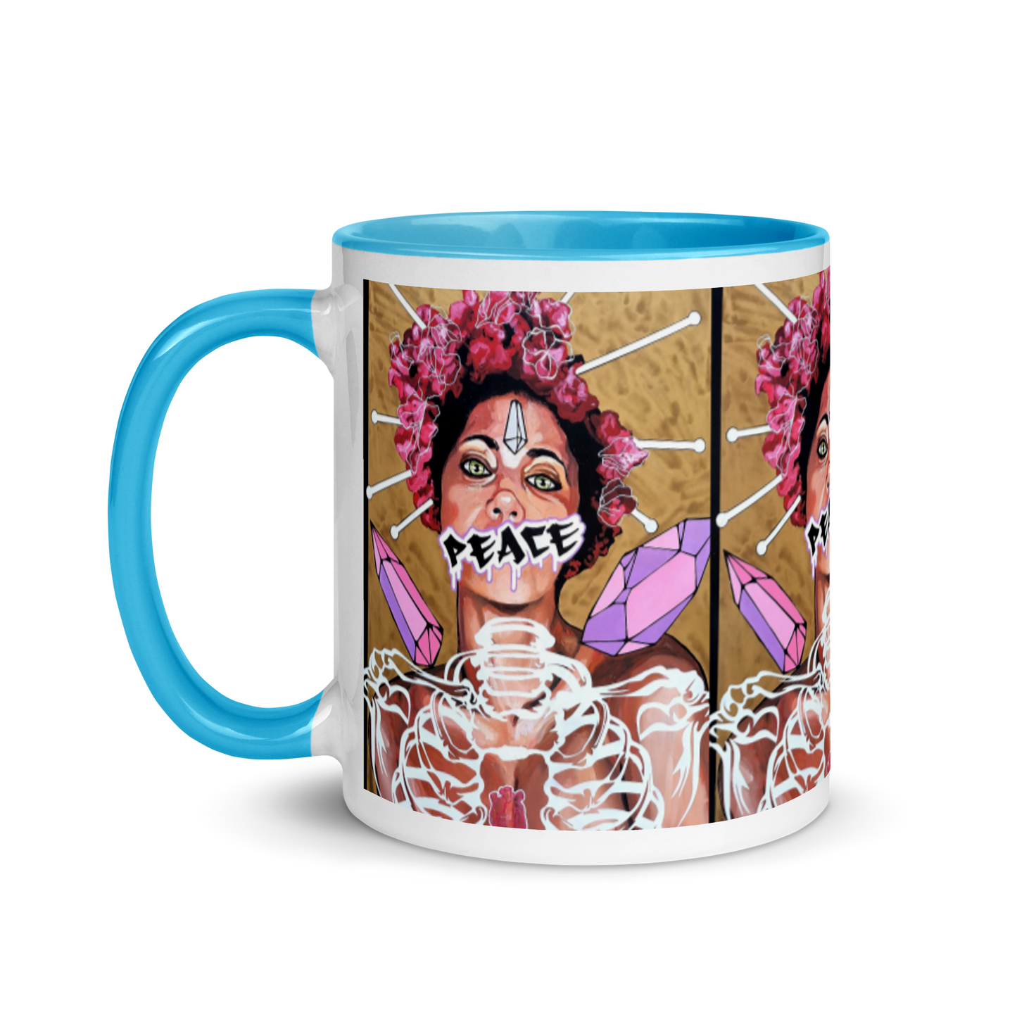 Tasse mit farbiger Innenseite Peace