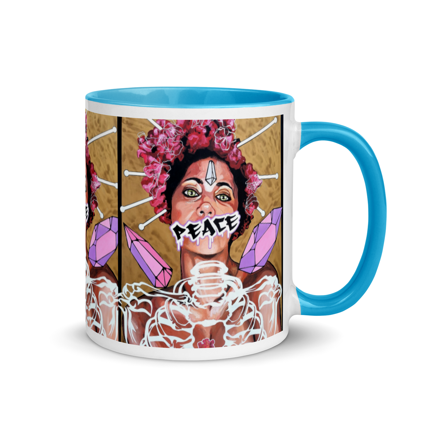 Tasse mit farbiger Innenseite Peace
