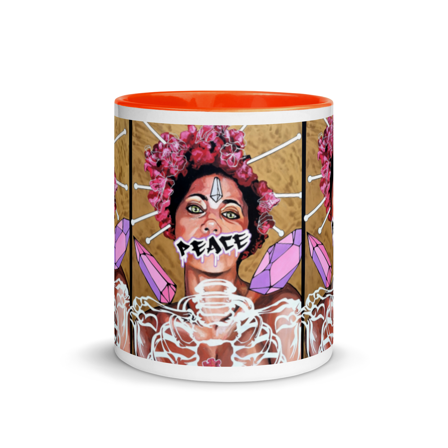 Tasse mit farbiger Innenseite Peace