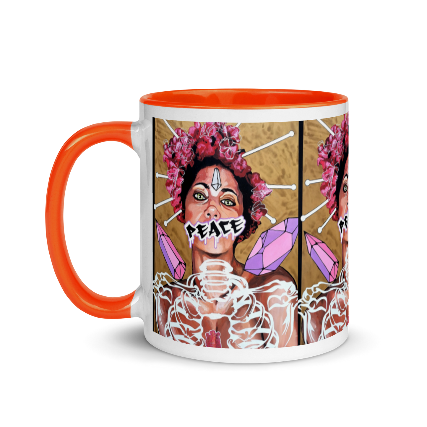 Tasse mit farbiger Innenseite Peace