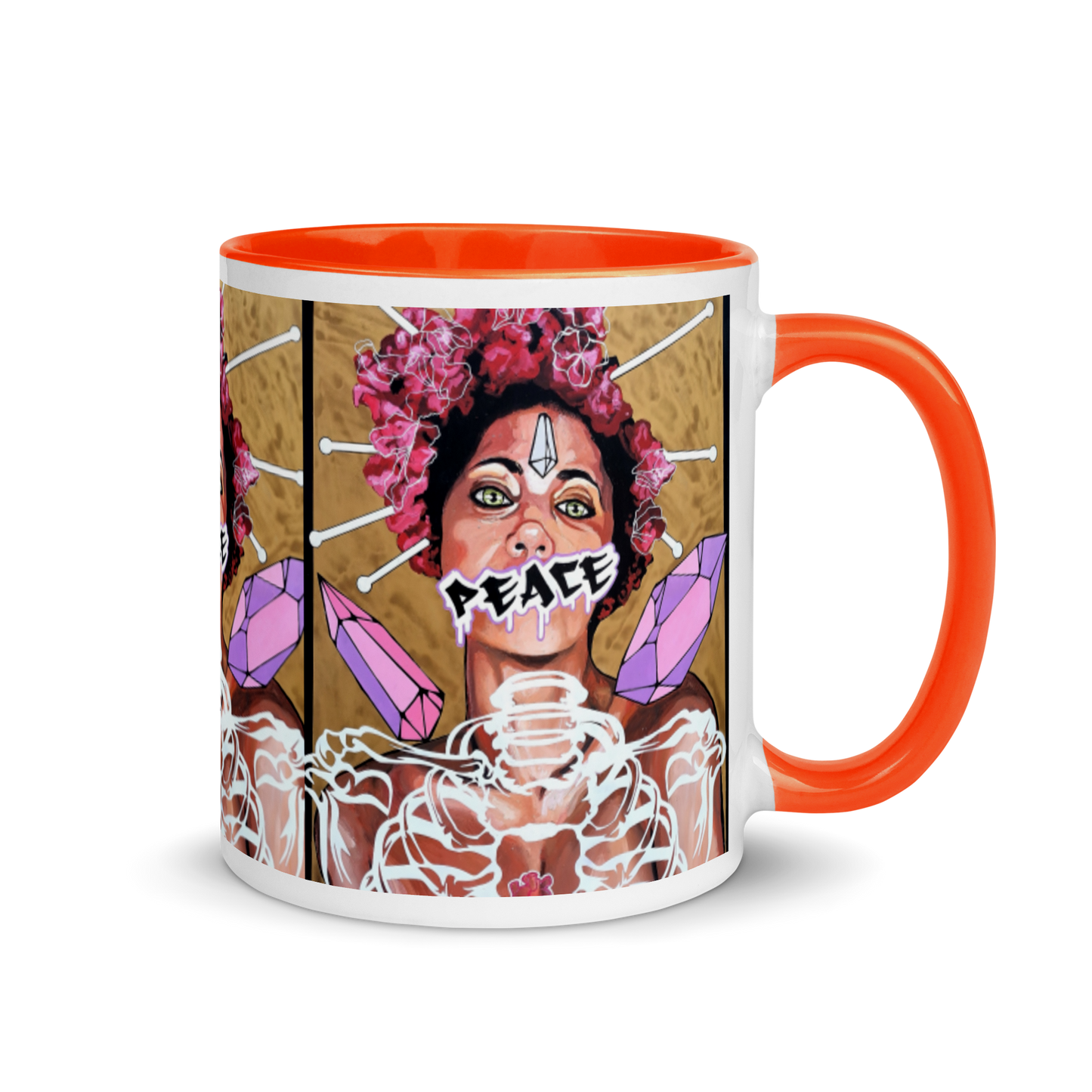 Tasse mit farbiger Innenseite Peace