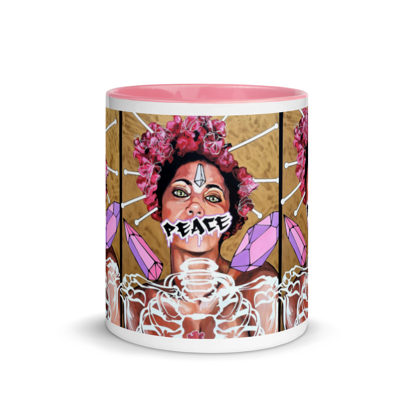 Tasse mit farbiger Innenseite Peace