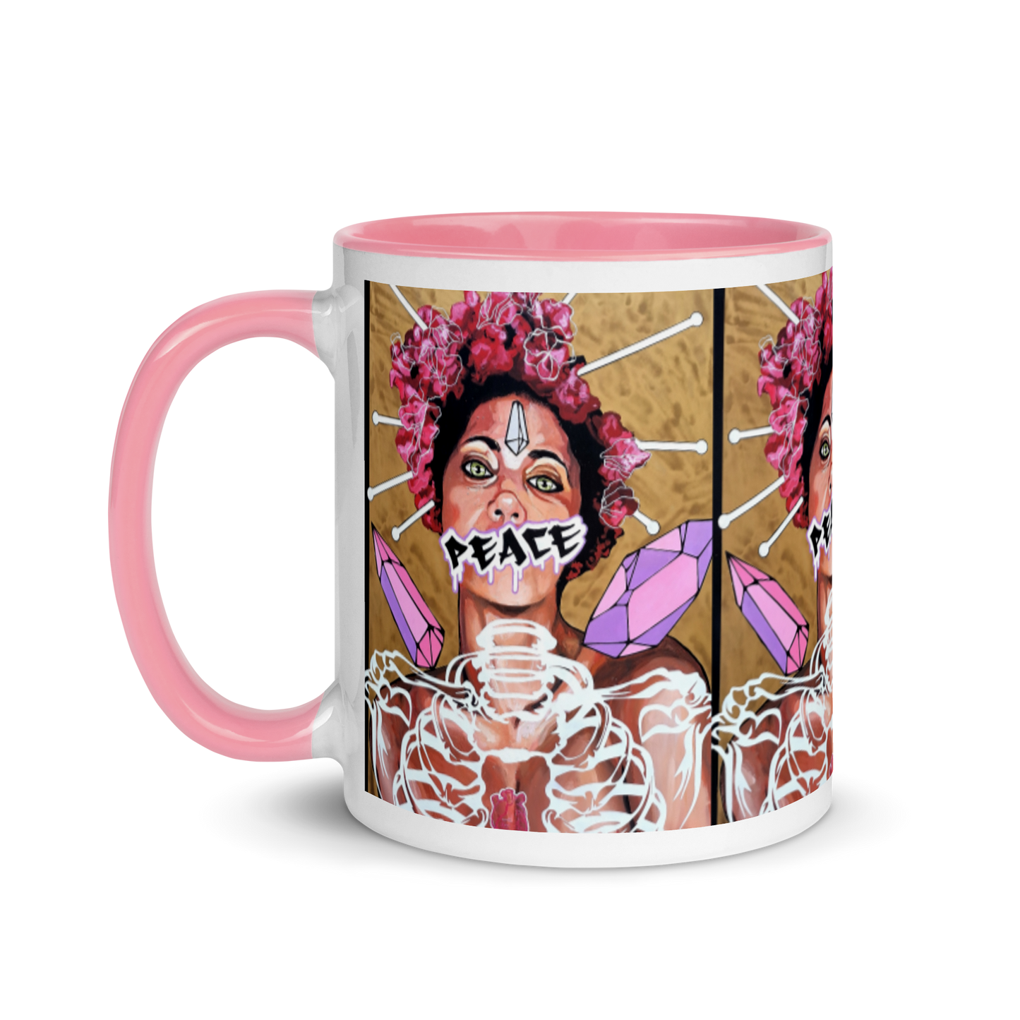 Tasse mit farbiger Innenseite Peace