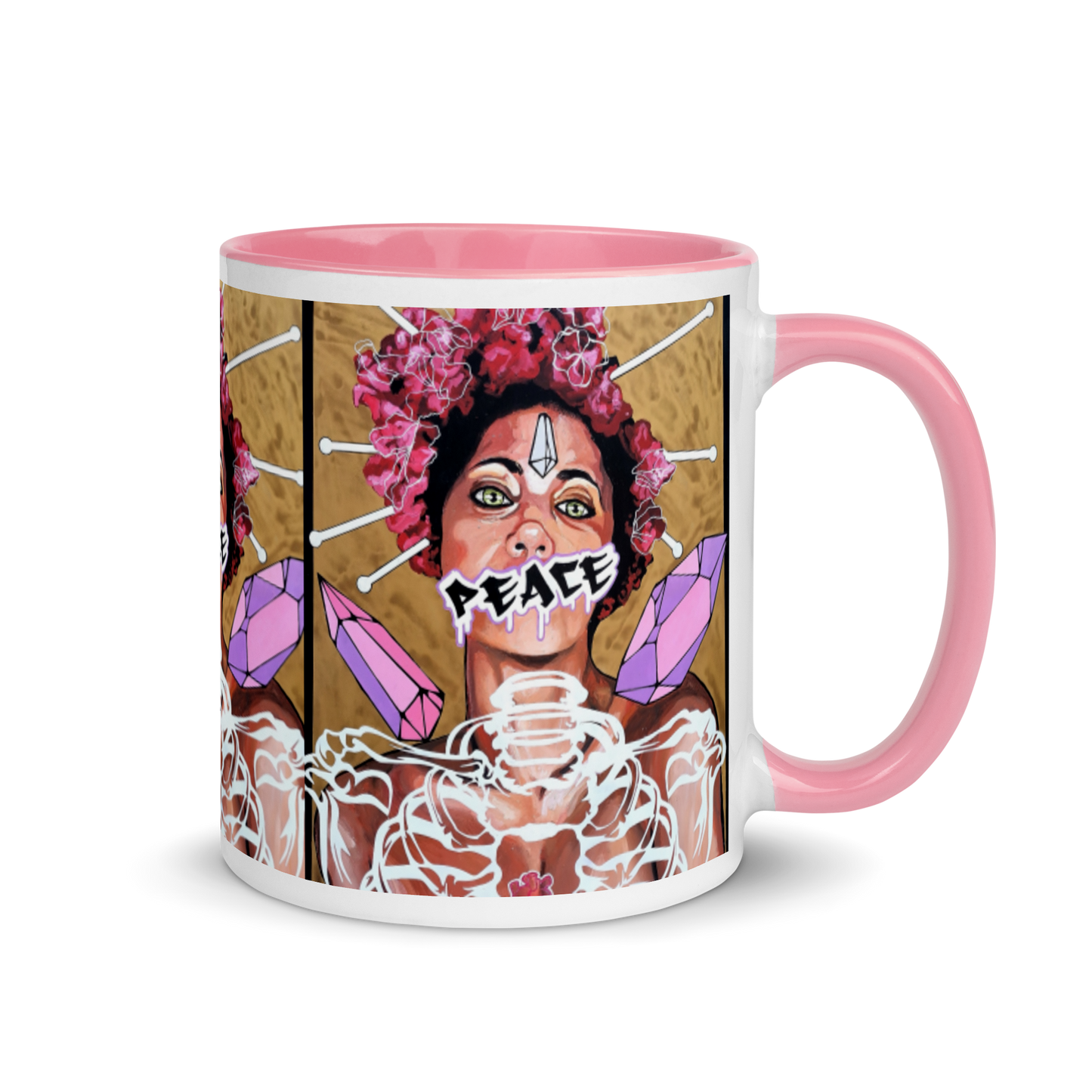 Tasse mit farbiger Innenseite Peace