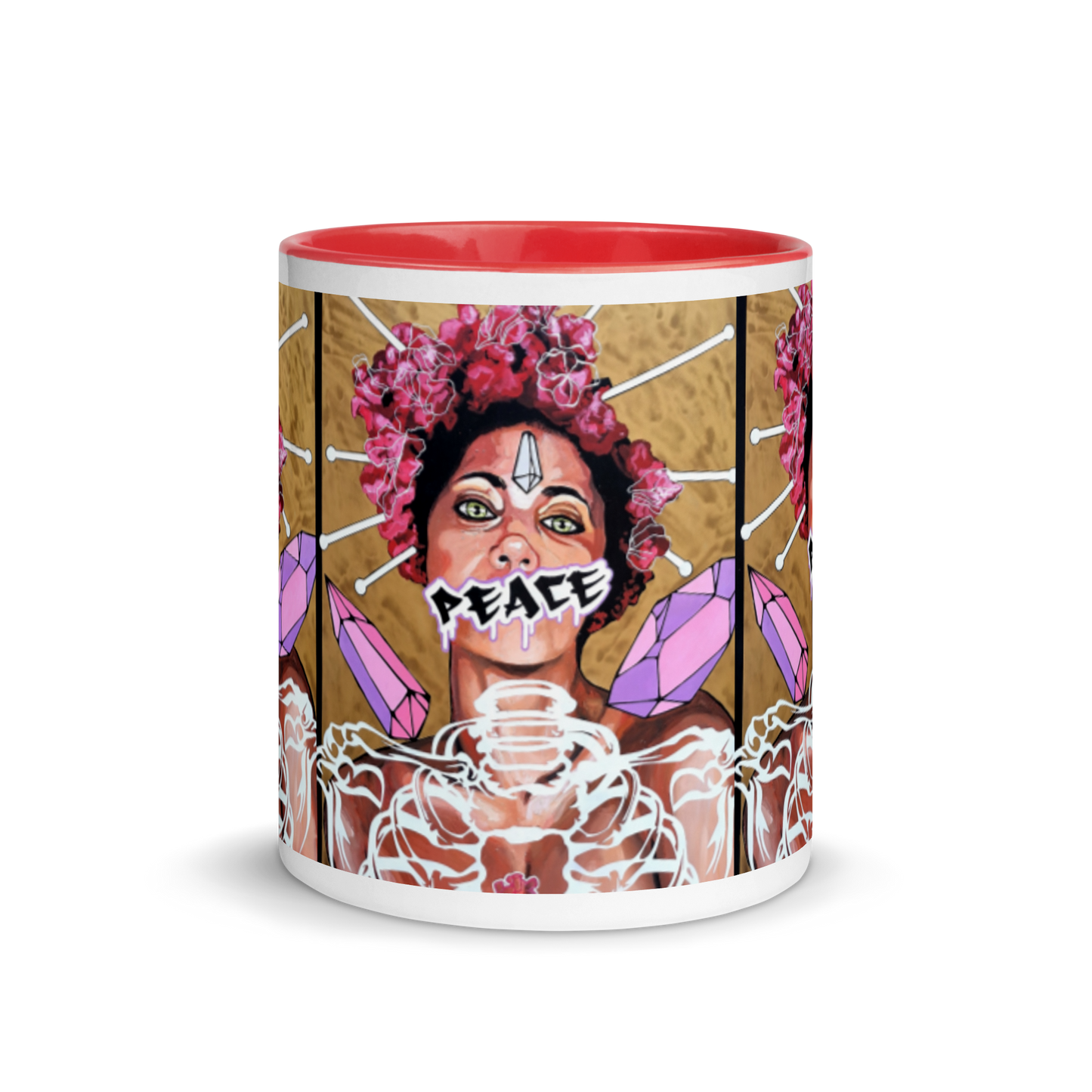 Tasse mit farbiger Innenseite Peace