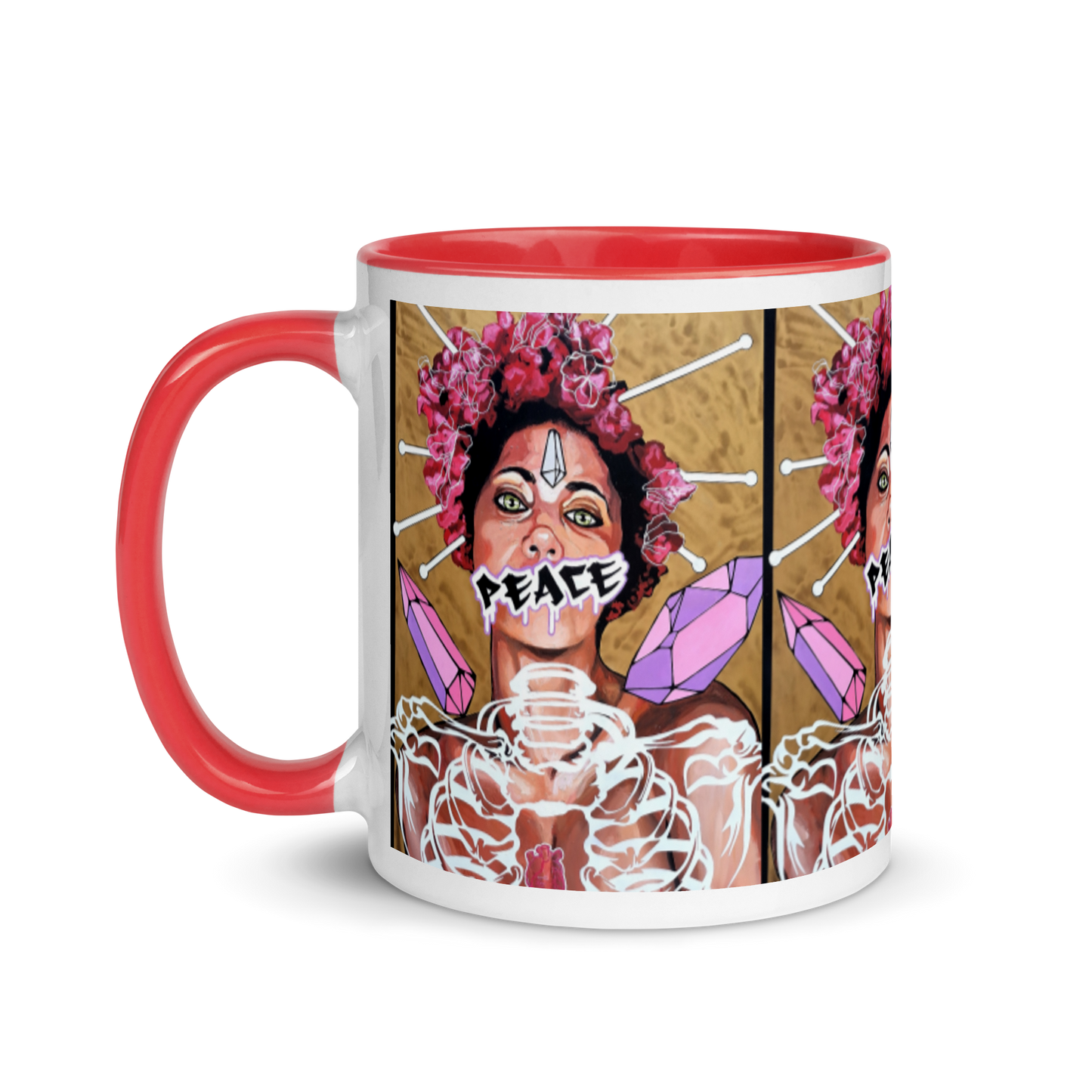 Tasse mit farbiger Innenseite Peace