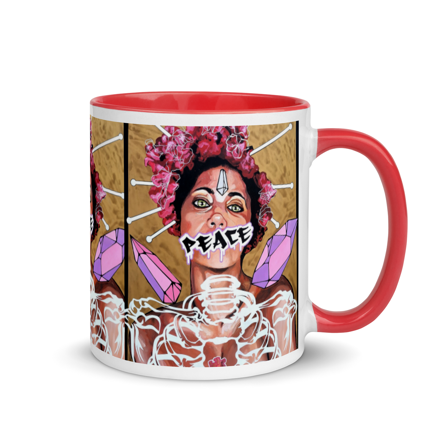 Tasse mit farbiger Innenseite Peace