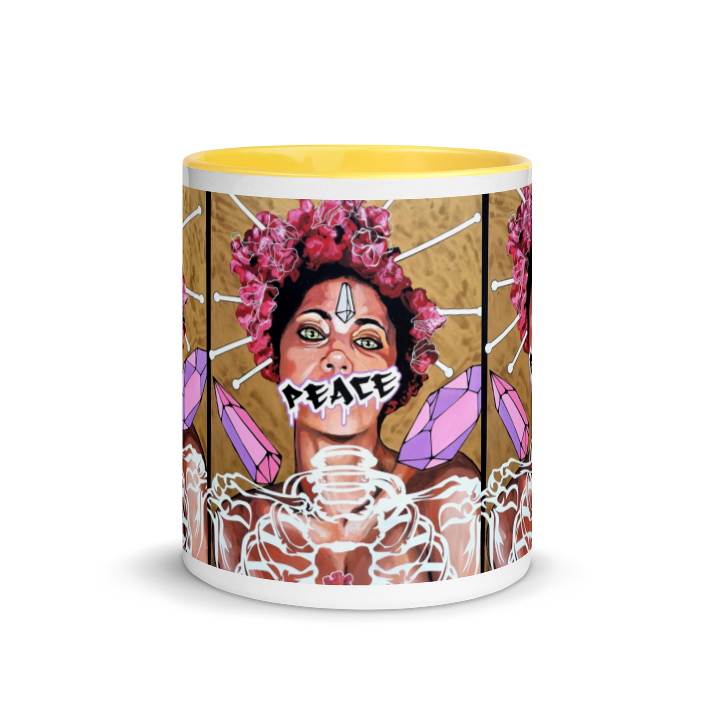 Tasse mit farbiger Innenseite Peace