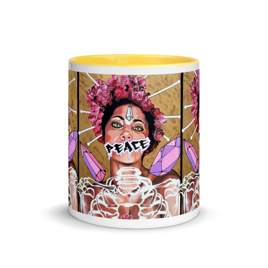 Tasse mit farbiger Innenseite Peace