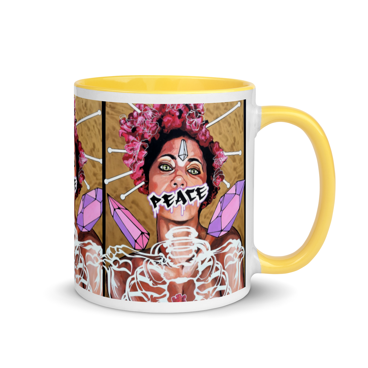 Tasse mit farbiger Innenseite Peace