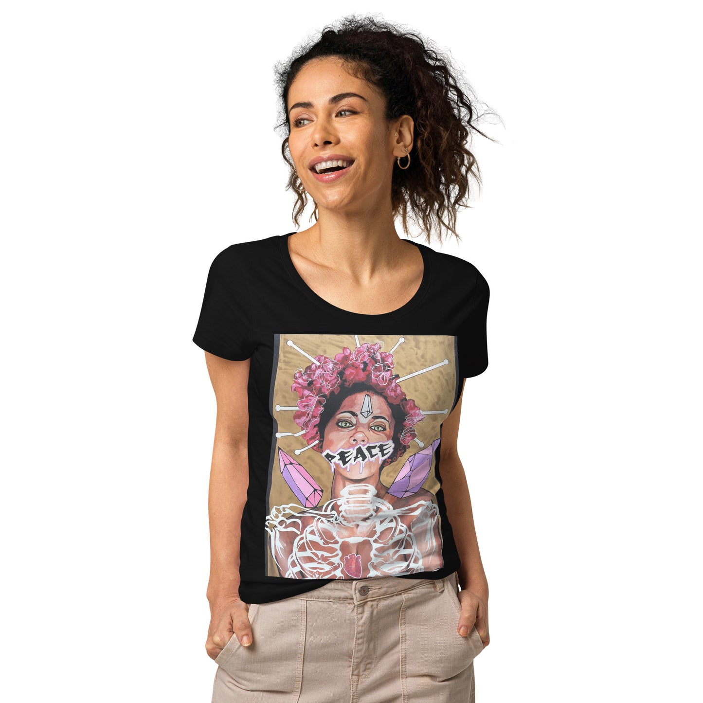 Basic Bio-T-Shirt für Damen PEACE