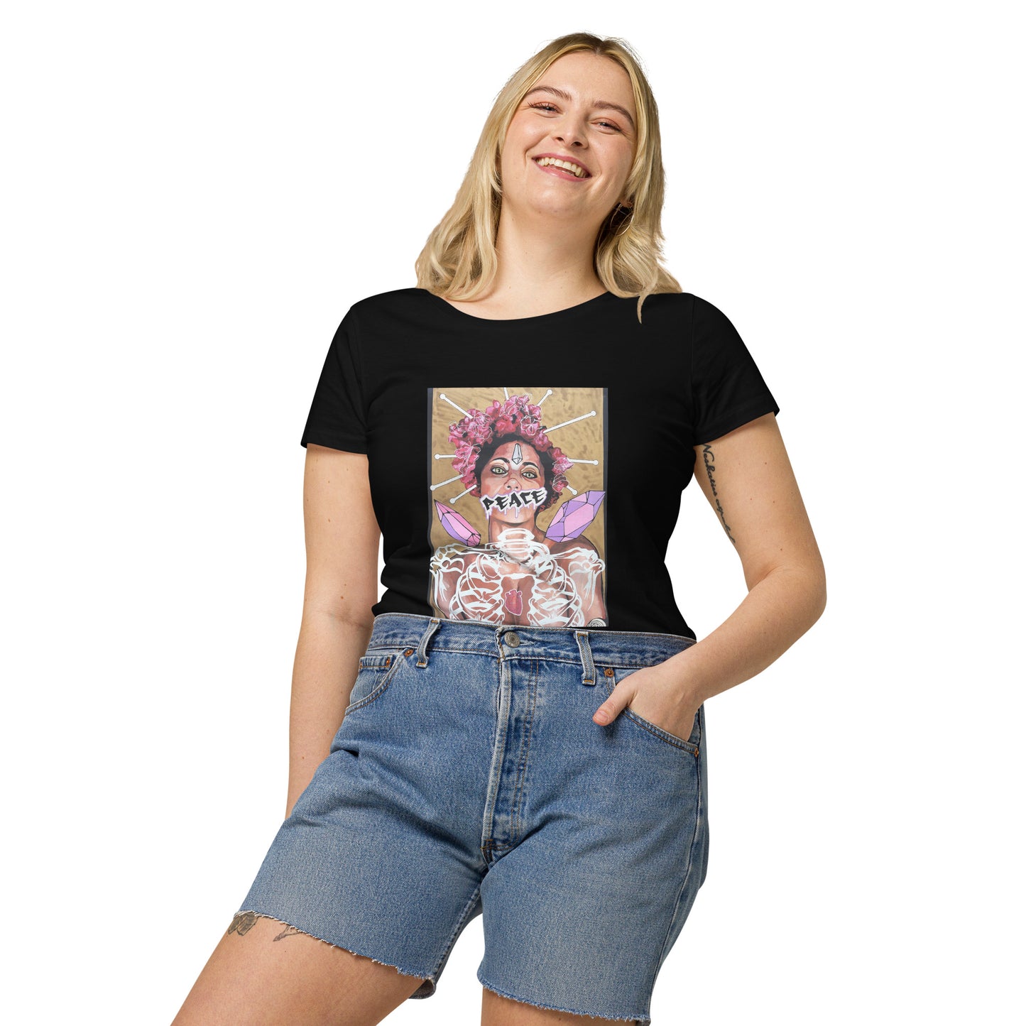 Basic Bio-T-Shirt für Damen PEACE