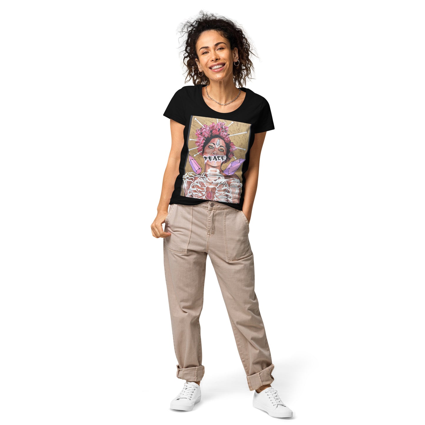 Basic Bio-T-Shirt für Damen PEACE