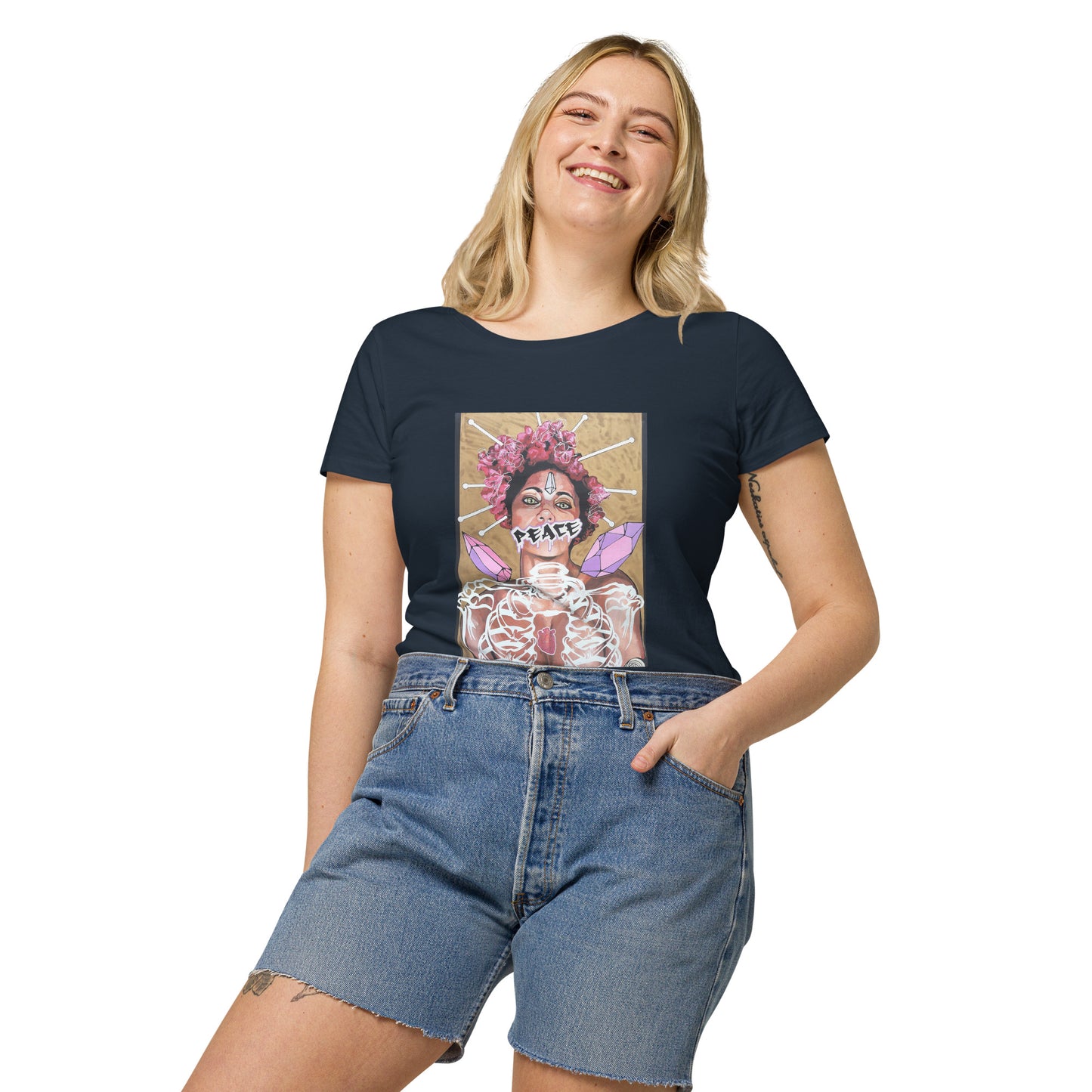 Basic Bio-T-Shirt für Damen PEACE