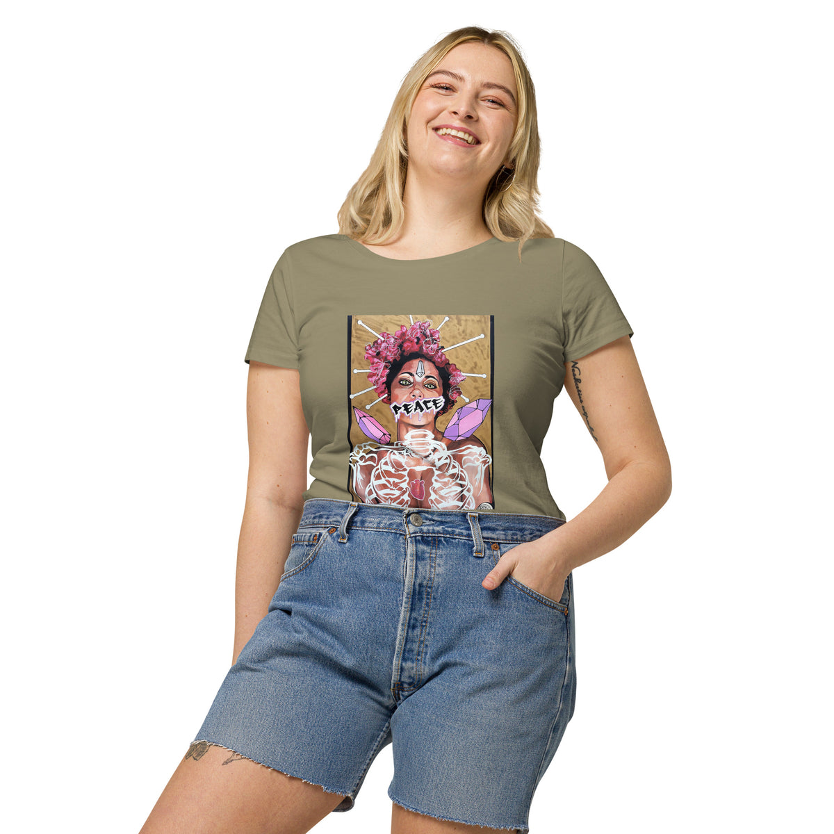 Basic Bio-T-Shirt für Damen PEACE