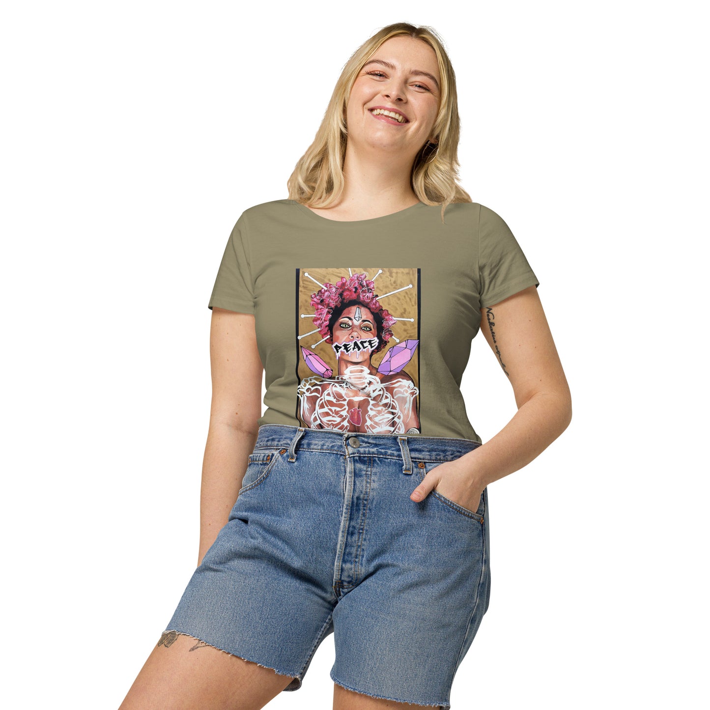 Basic Bio-T-Shirt für Damen PEACE