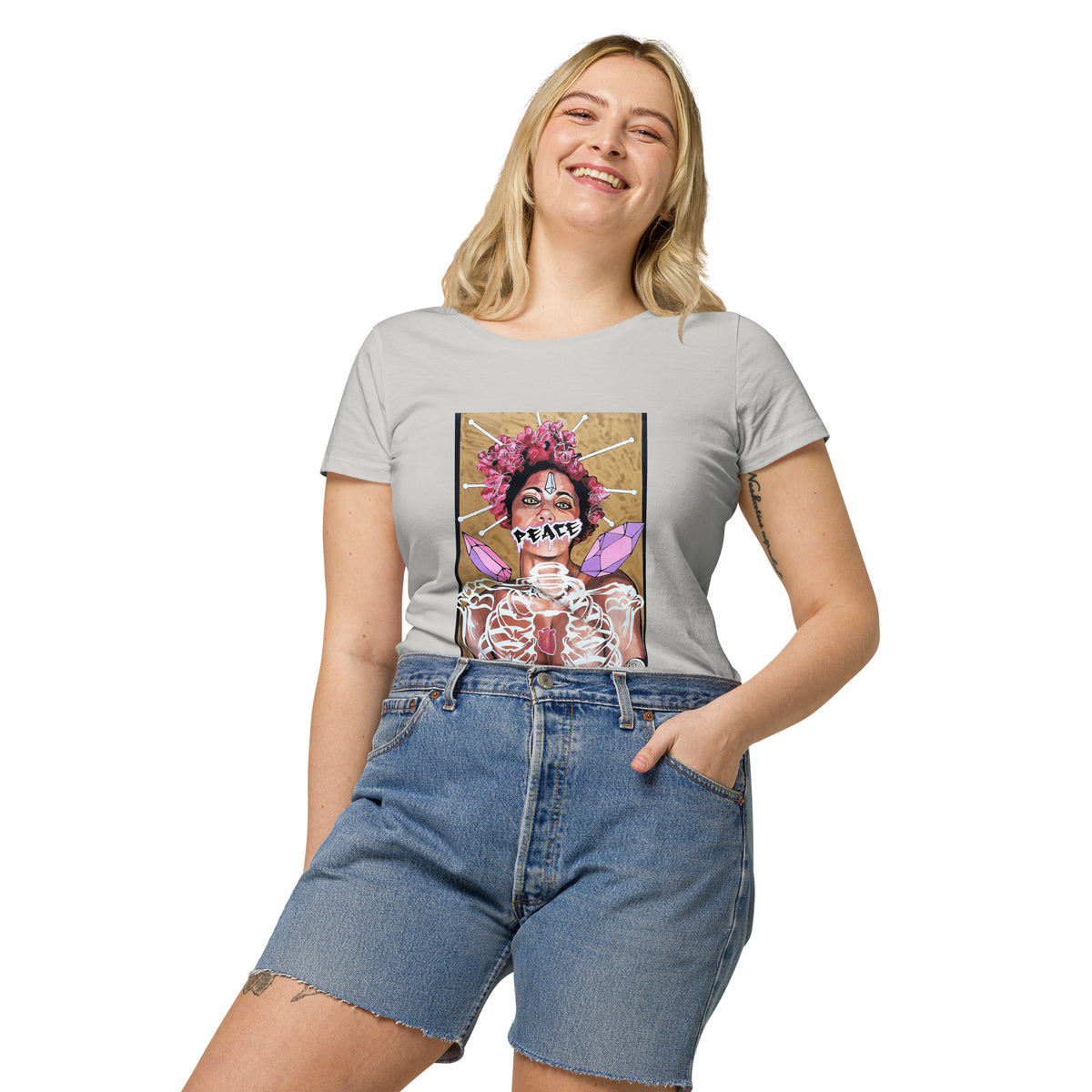 Basic Bio-T-Shirt für Damen PEACE