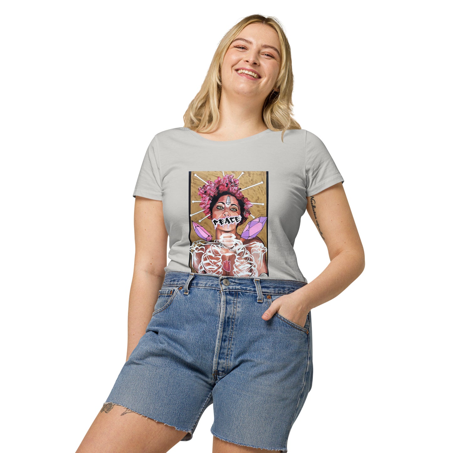 Basic Bio-T-Shirt für Damen PEACE
