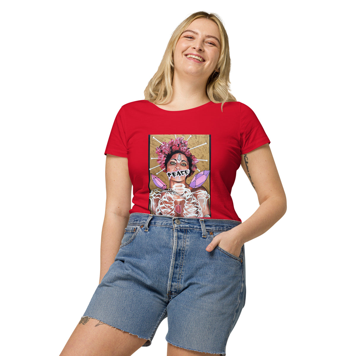 Basic Bio-T-Shirt für Damen PEACE
