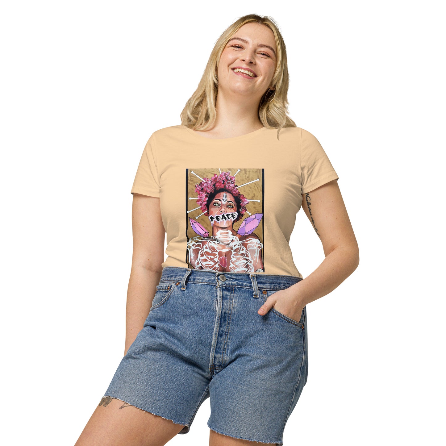 Basic Bio-T-Shirt für Damen PEACE