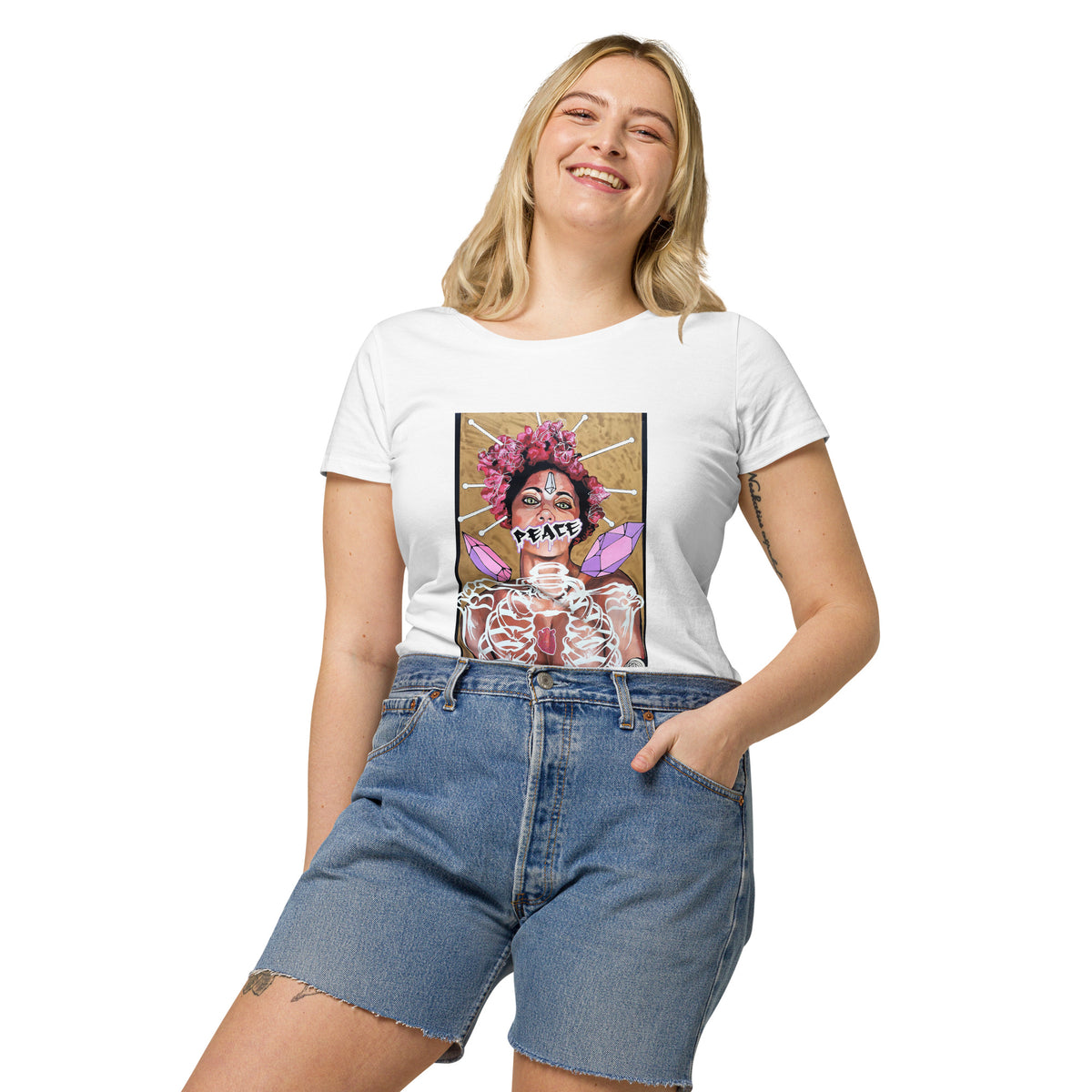 Basic Bio-T-Shirt für Damen PEACE