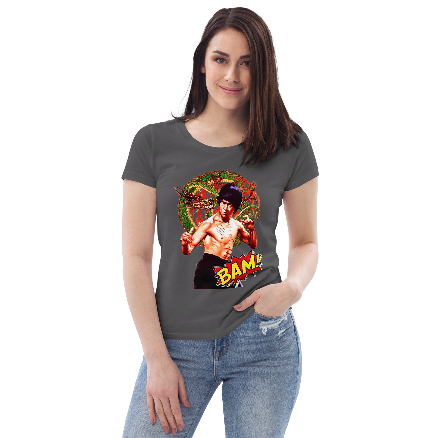 Enganliegendes Öko-T-Shirt für Damen Bruce Lee