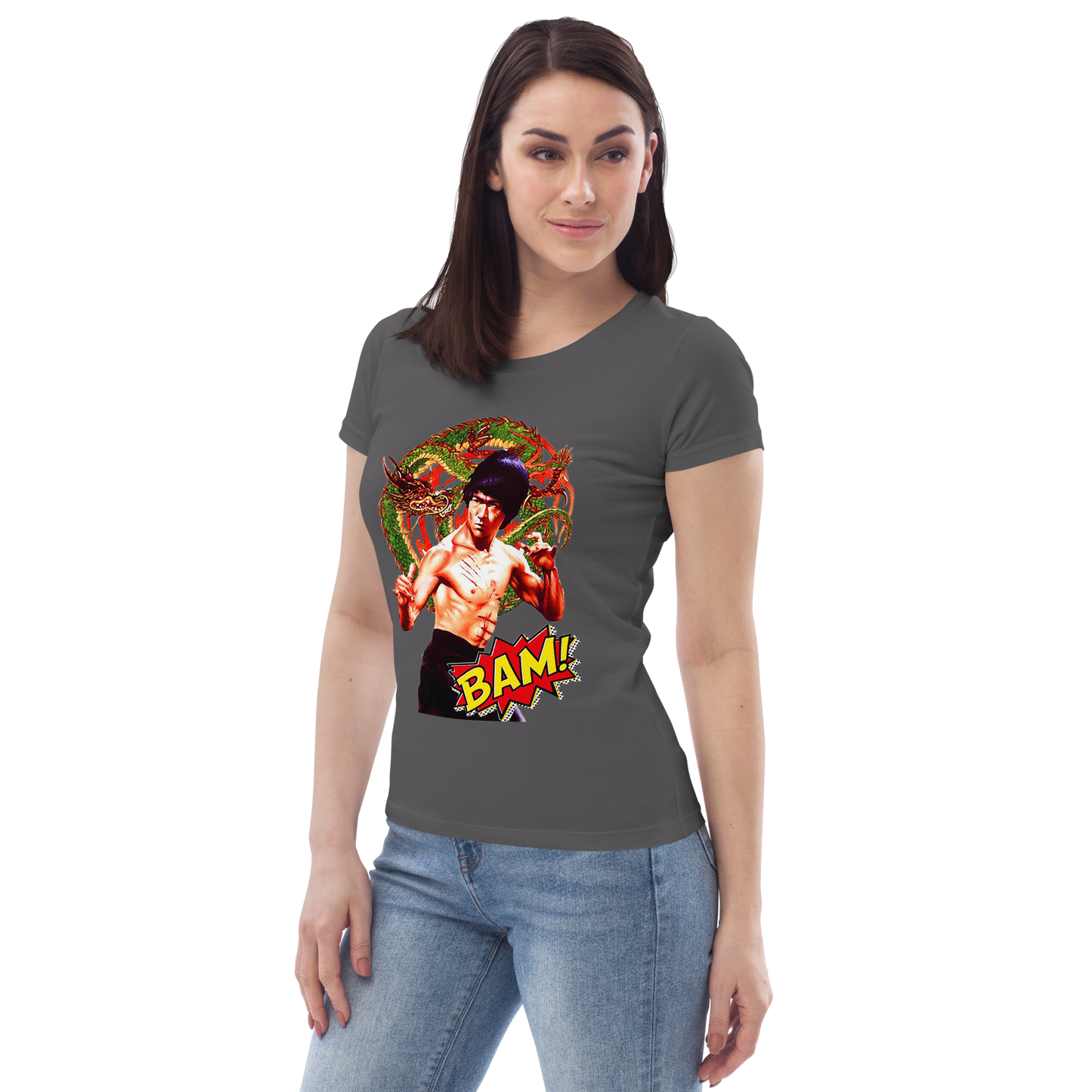 Enganliegendes Öko-T-Shirt für Damen Bruce Lee