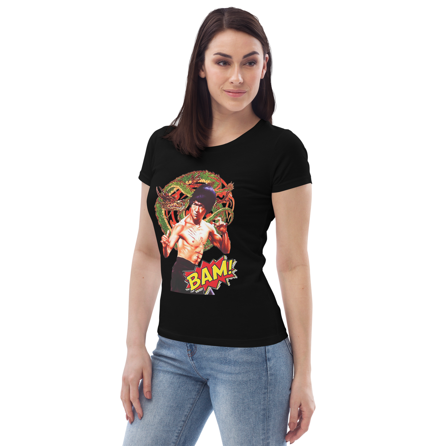 Enganliegendes Öko-T-Shirt für Damen Bruce Lee