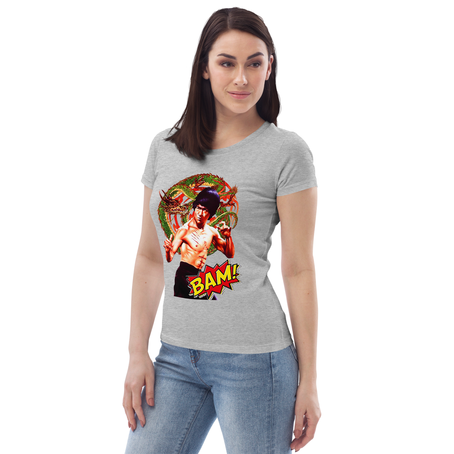 Enganliegendes Öko-T-Shirt für Damen Bruce Lee