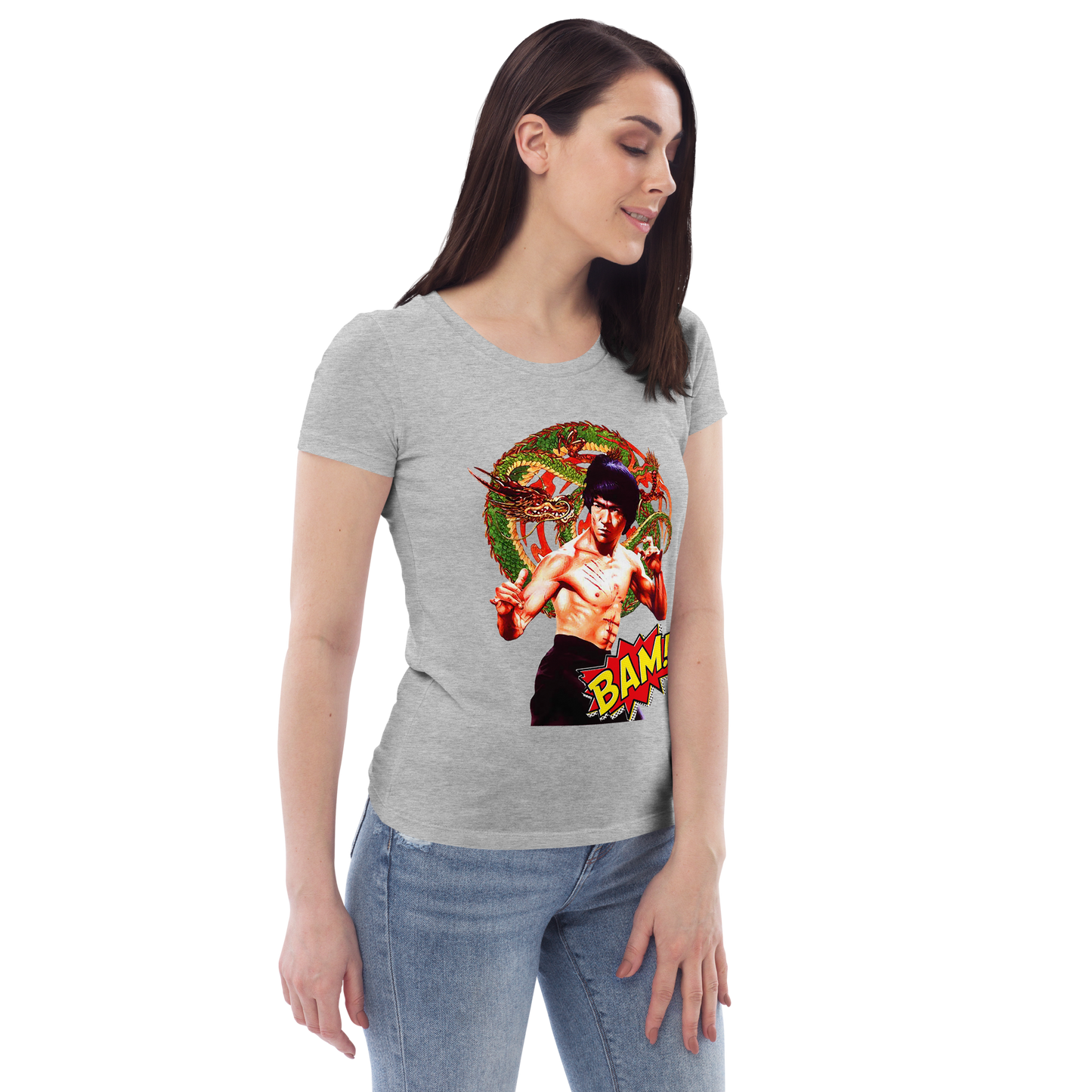 Enganliegendes Öko-T-Shirt für Damen Bruce Lee