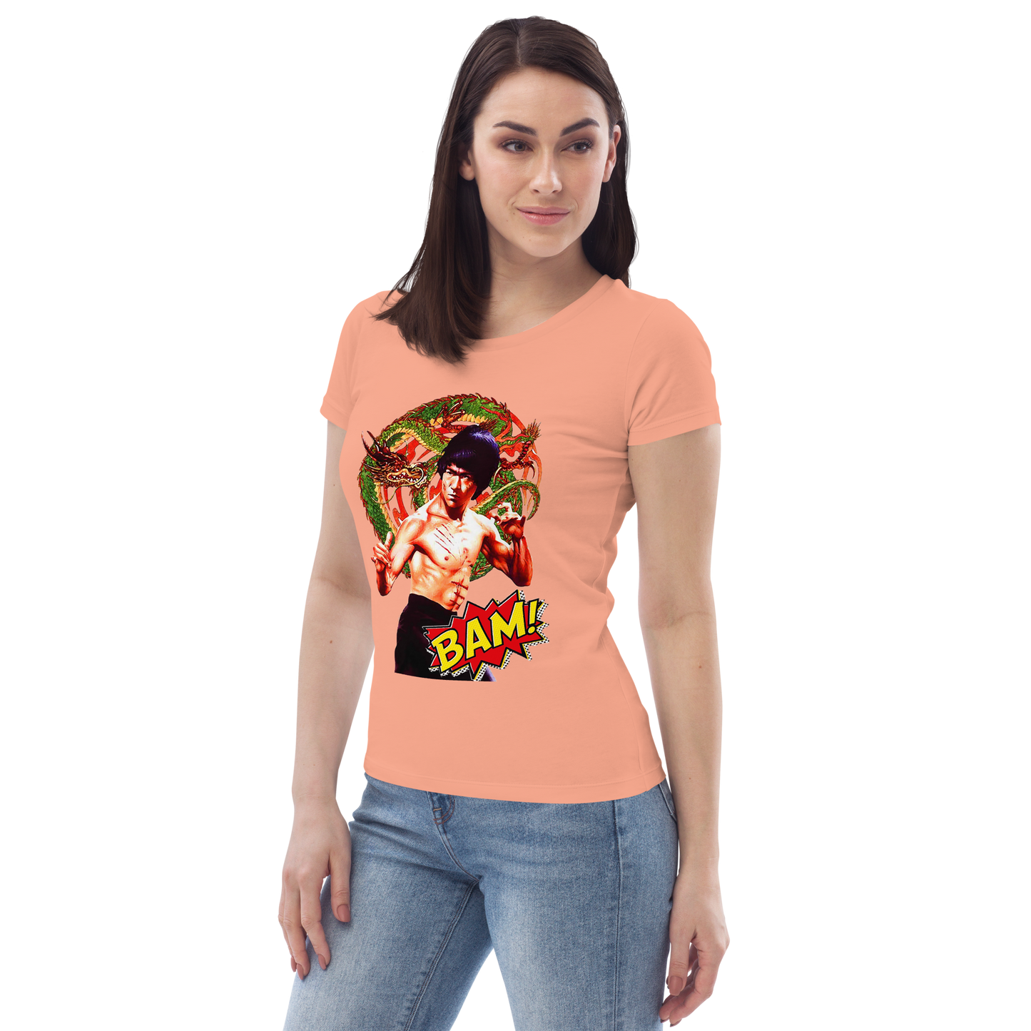 Enganliegendes Öko-T-Shirt für Damen Bruce Lee