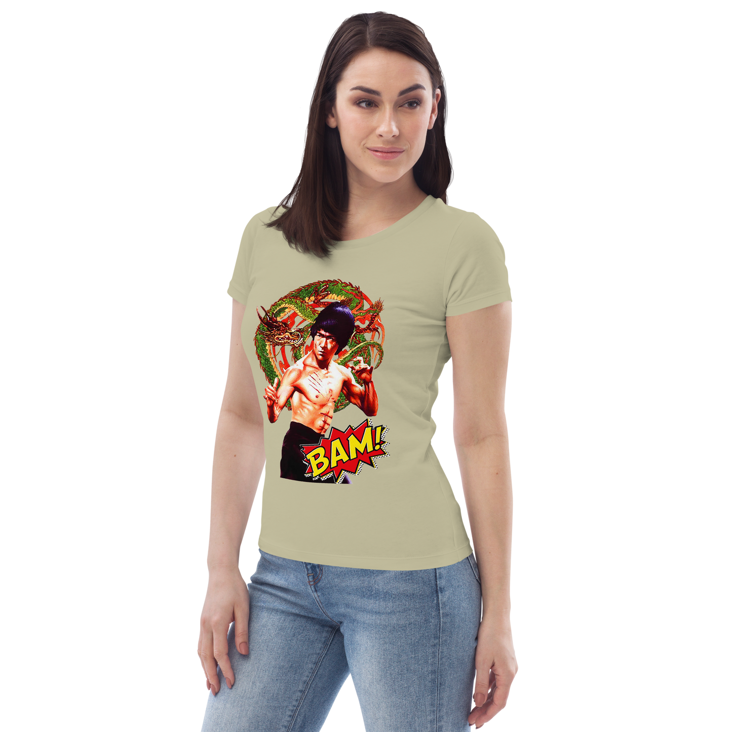 Enganliegendes Öko-T-Shirt für Damen Bruce Lee