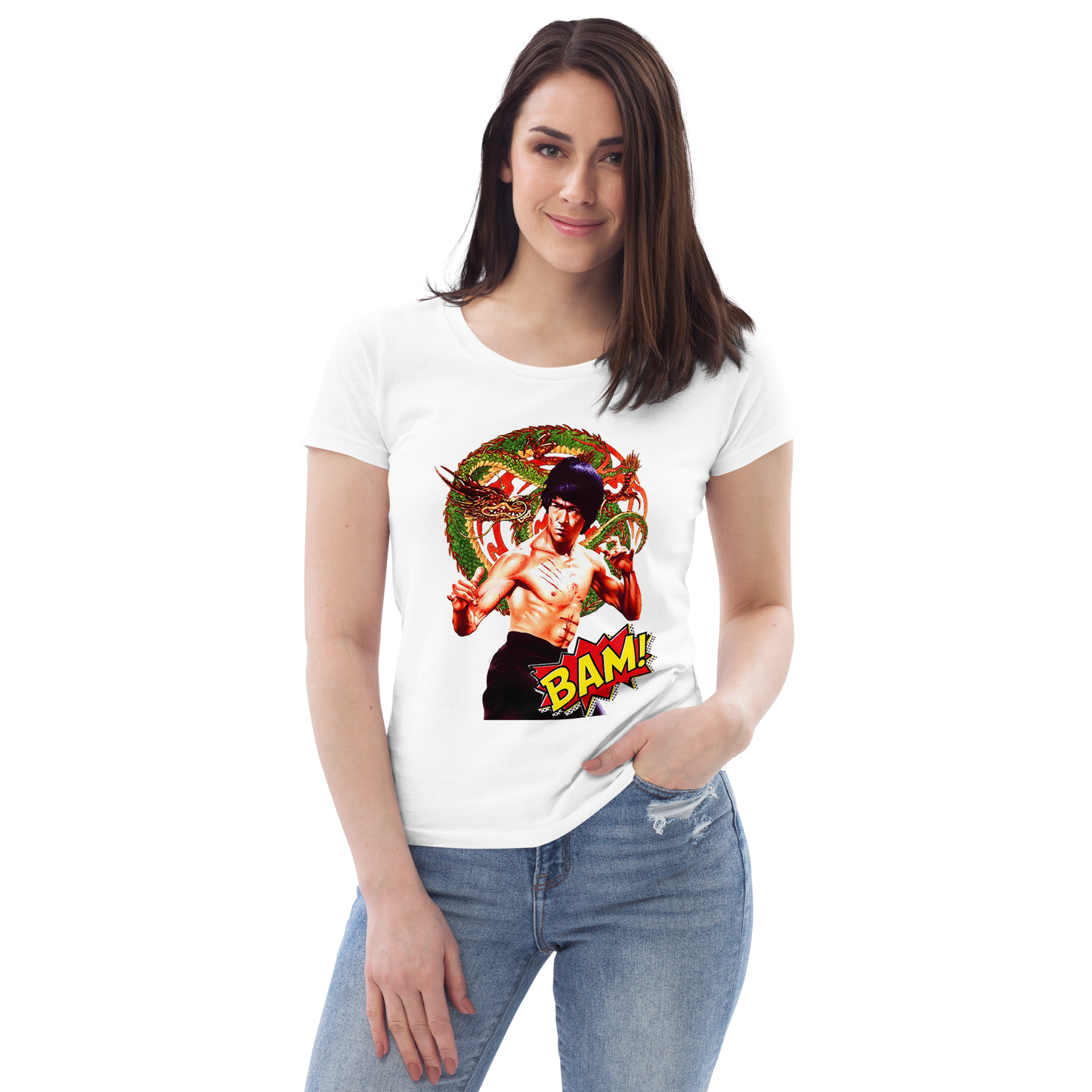 Enganliegendes Öko-T-Shirt für Damen Bruce Lee